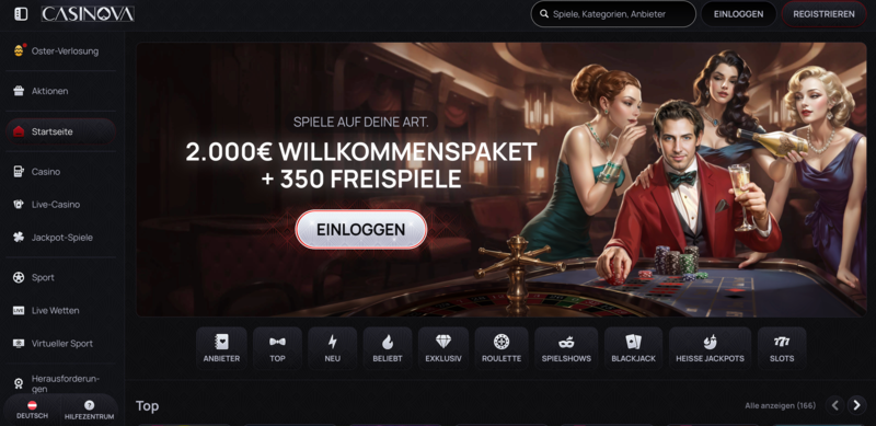 Casinova – neues Online-Casino in Österreich