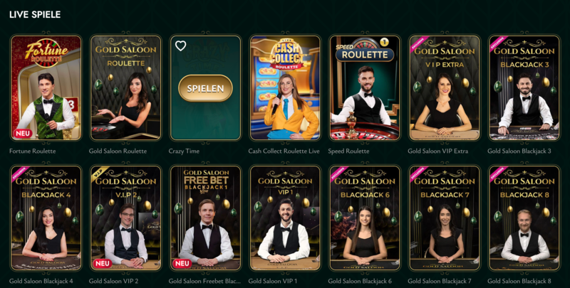Live-Spiele mit echten Dealern und Moderatoren